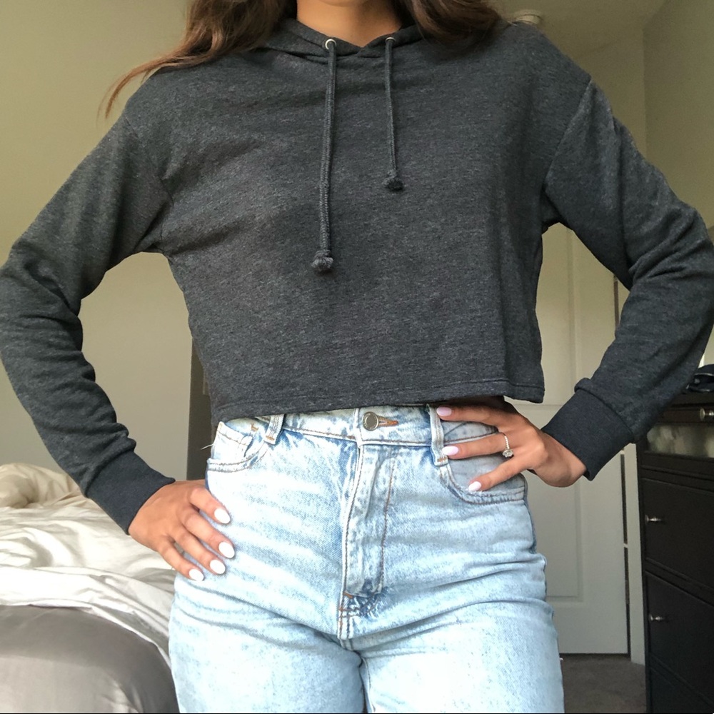 Cropped Grey Hoodie